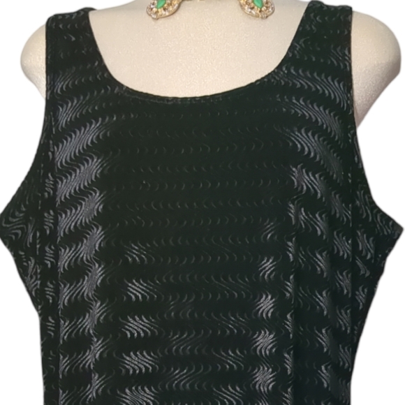 Black textured Suede sleeveless midi dress Size 16 - Picture 3 of 6